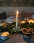 Ridged Stoneware Candle Holder