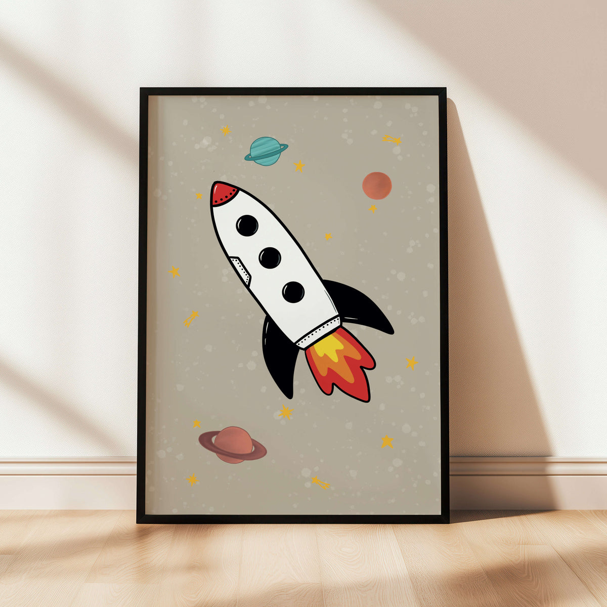 Space Rocket 2 print - natural background