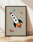 Space Rocket 2 print - natural background