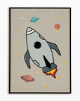 Space Rocket 1 print - natural background