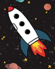 Space Rocket 2 print - black background