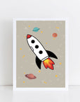 Space Rocket 2 print - natural background