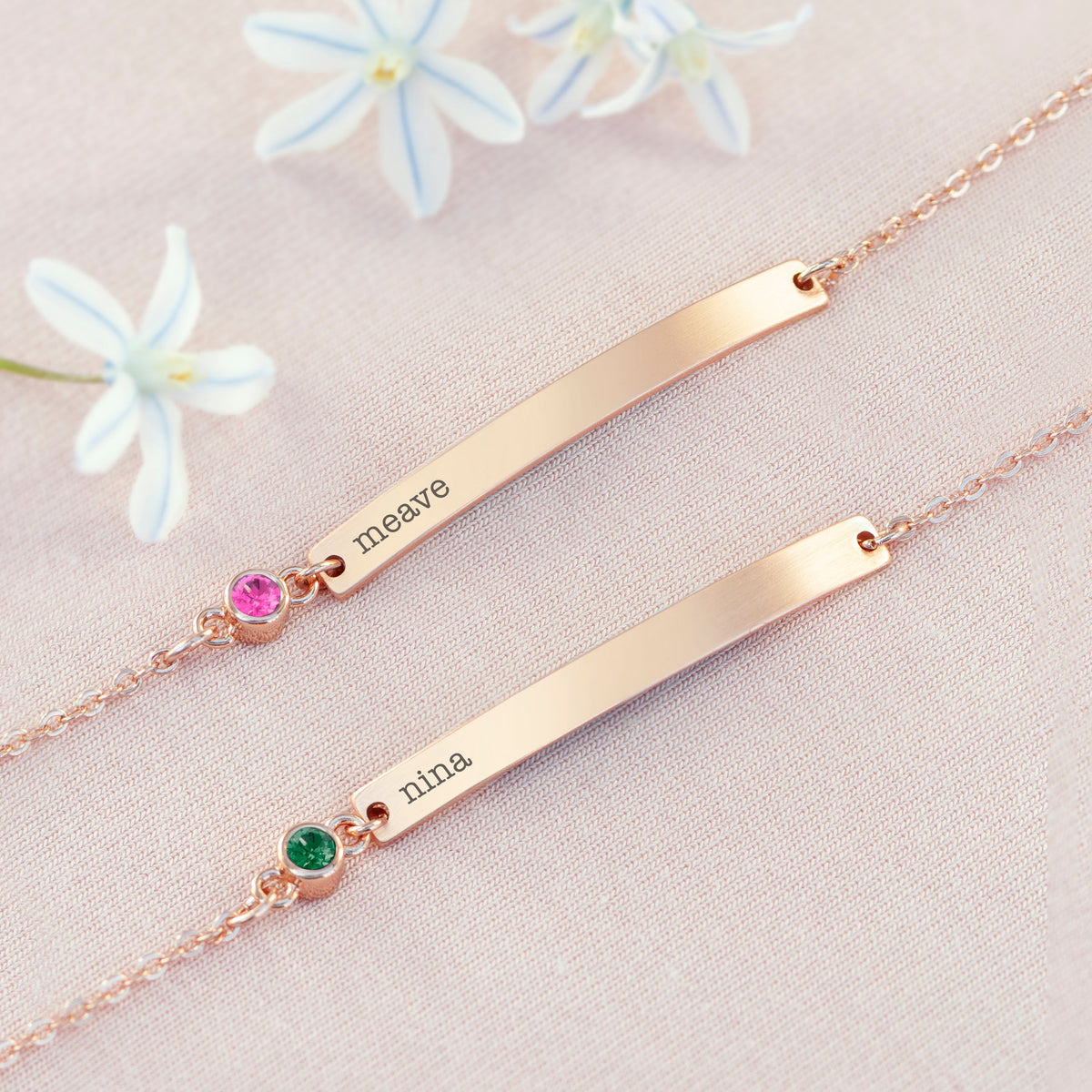 Personalised Rose Gold Birthstone Swarovski Crystal Bracelet