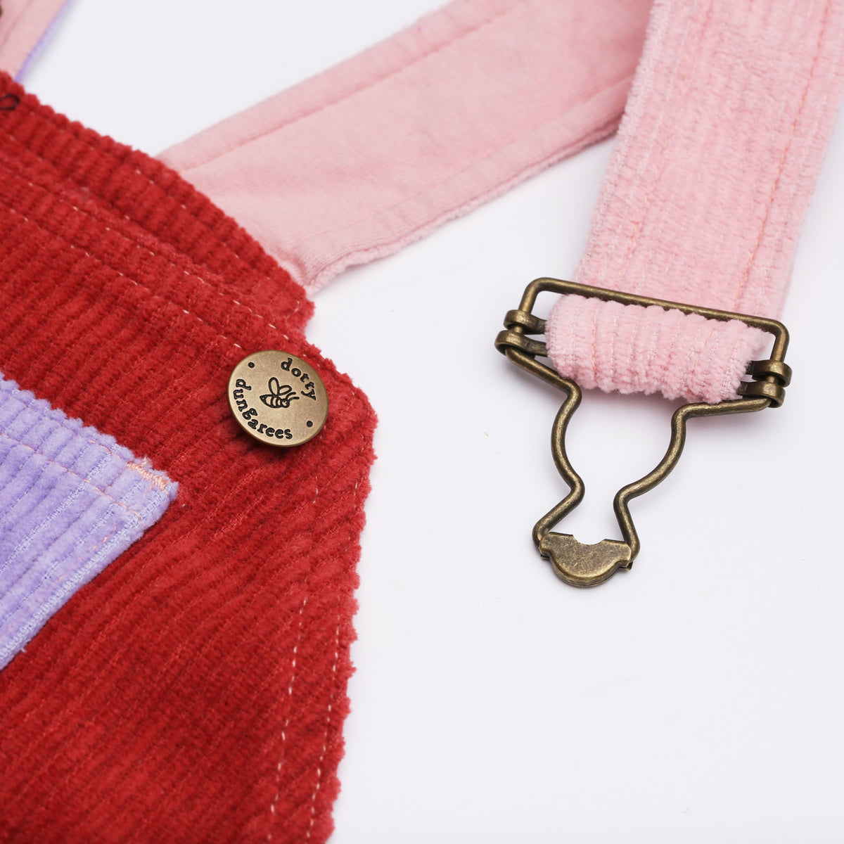 Rosebed Patchwork Chunky Cord Dungarees