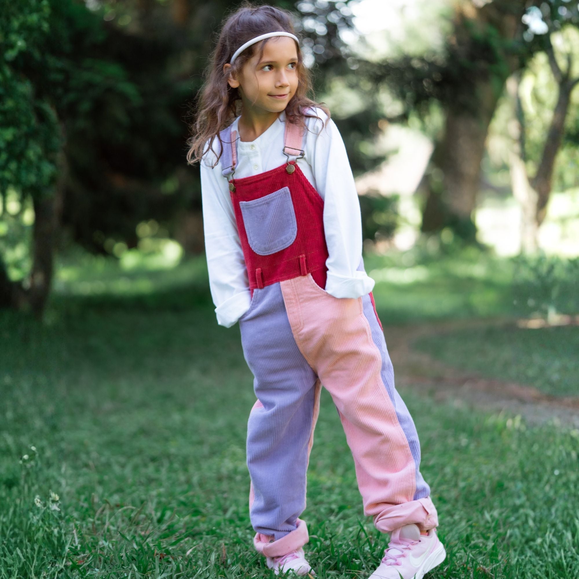 Rosebed Patchwork Chunky Cord Dungarees