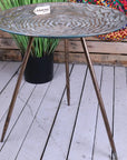 Ruwa Lightweight Antiqued Gold Tripod Side Table