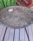Ruwa Lightweight Antiqued Gold Tripod Side Table