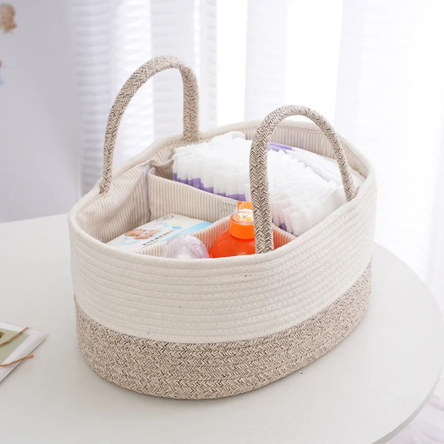 Multipurpose Nappy Basket with Compartments-0