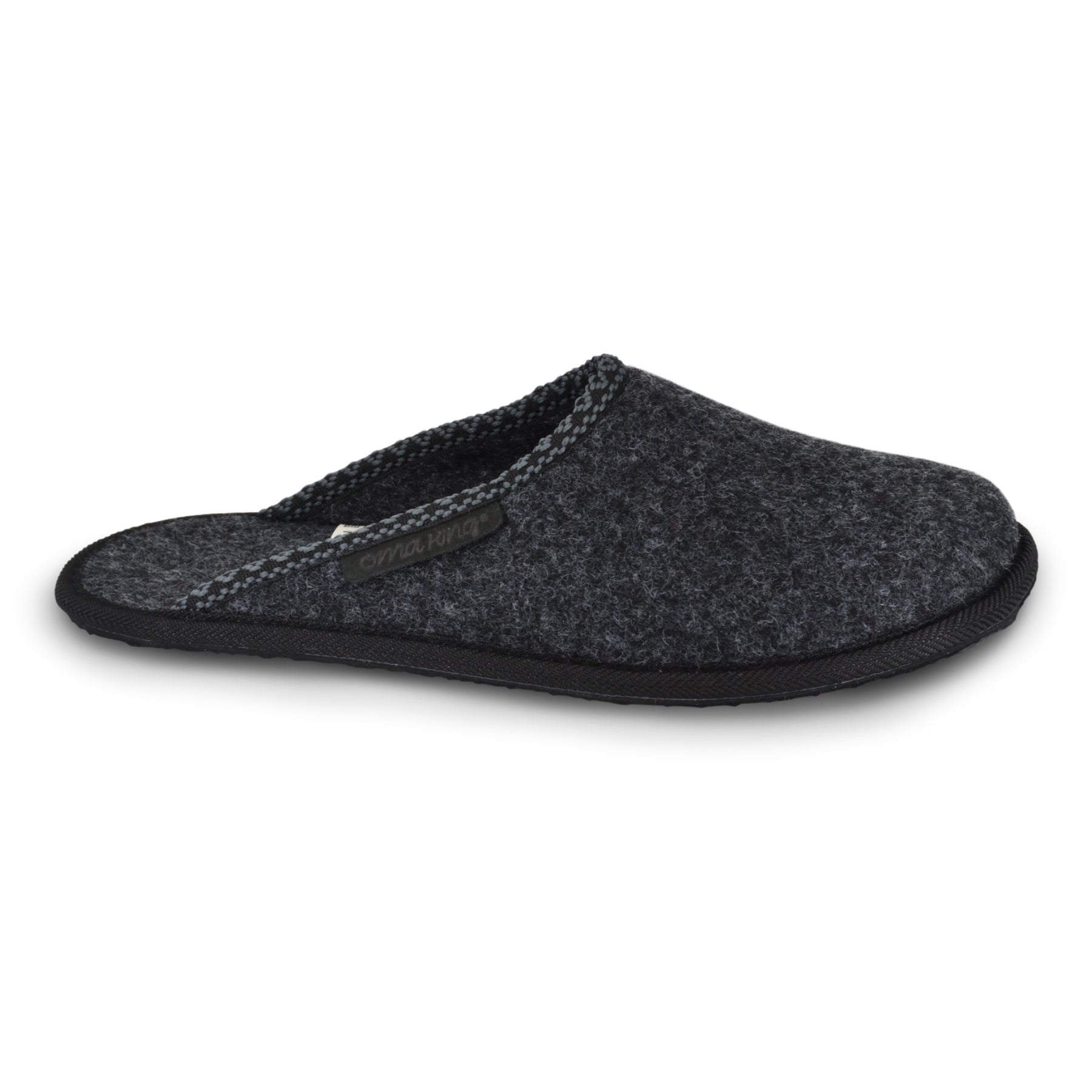Black Felt Slippers by Oma King – Sustainable &amp; Stylish Comfort by Omaking at brixbailey.com