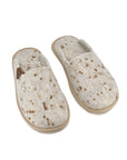 Natural Felt Slippers Beige with Dots