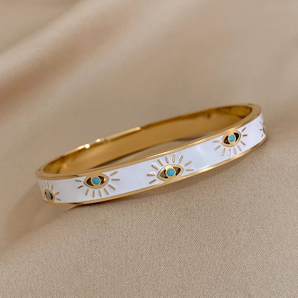 Enamel &amp; Gold All-Seeing Eye Bracelet