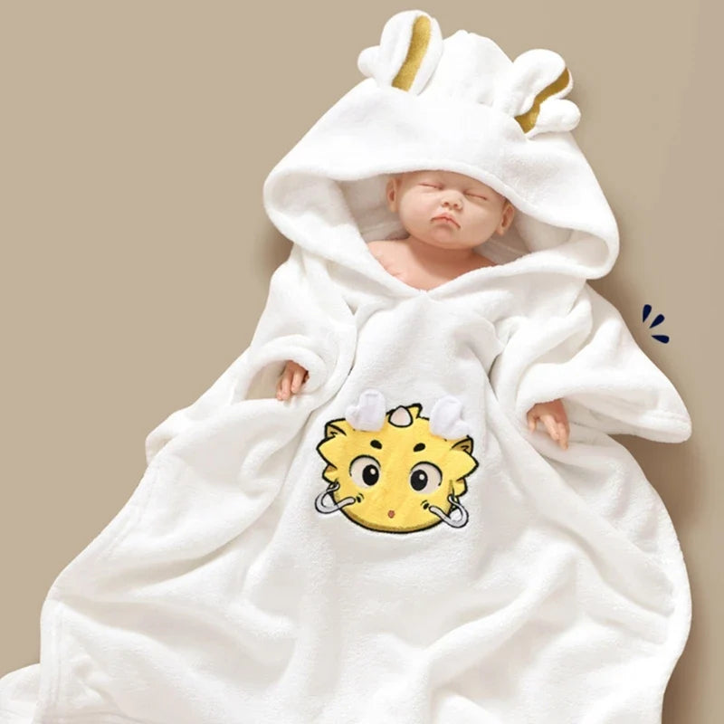 Kids Hooded Bath Towel - Soft, Quick-Dry Polyester for Swimming & Beach - 60x120cm by Baby Lamby at brixbailey.com
