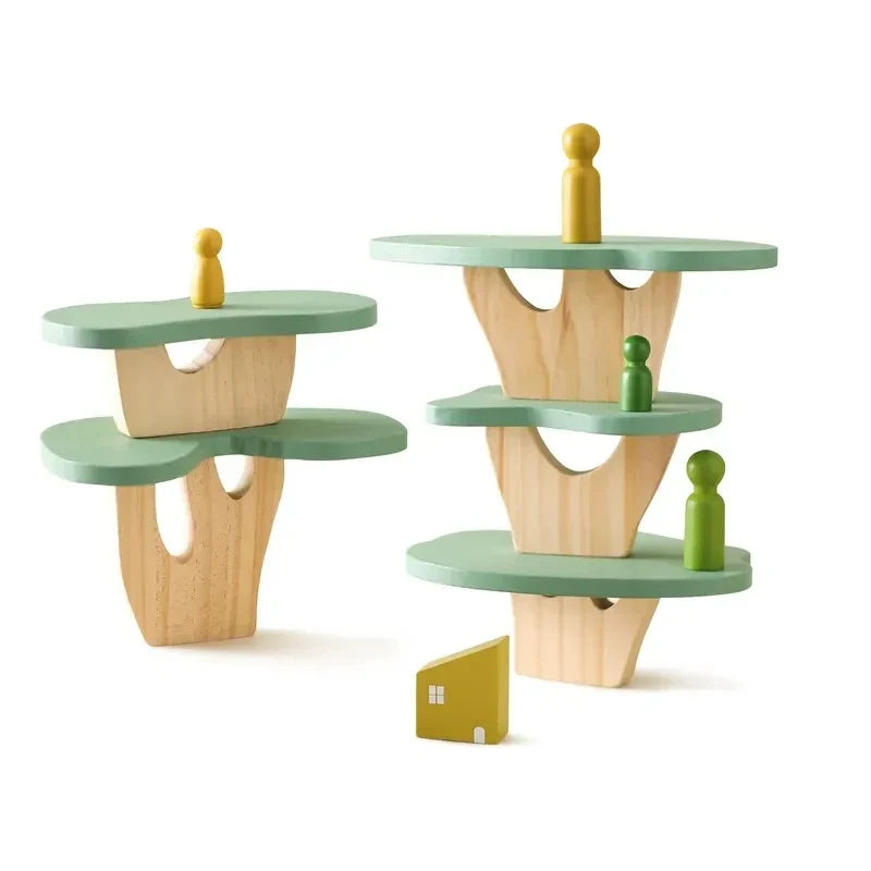 Montessori Wooden Toy Stacking&amp;Threading for children multivariant-16