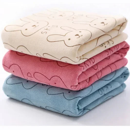 Cute Soft Animal Print Baby Towel - 100cm, 80% Cotton & 20% Polyester - Bathing, Feeding & Burp Cloth by Baby Lamby at brixbailey.com