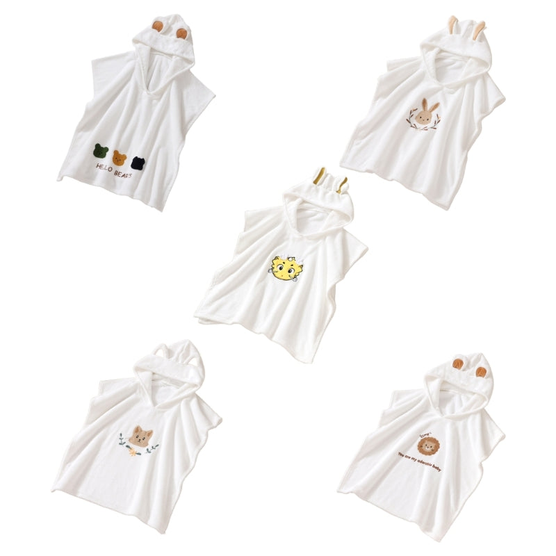 Kids Hooded Bath Towel - Quick Dry, Soft & Lightweight for Swimming & Beach - 60x120cm Polyester by Baby Lamby at brixbailey.com