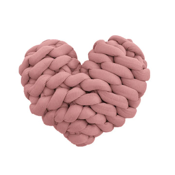 Chunky Heart Shaped Knot Throw Pillow - 100% Cotton Sofa Cushion, Nordic Style Home Decor, Soft Gift for Girls by Baby Lamby at brixbailey.com