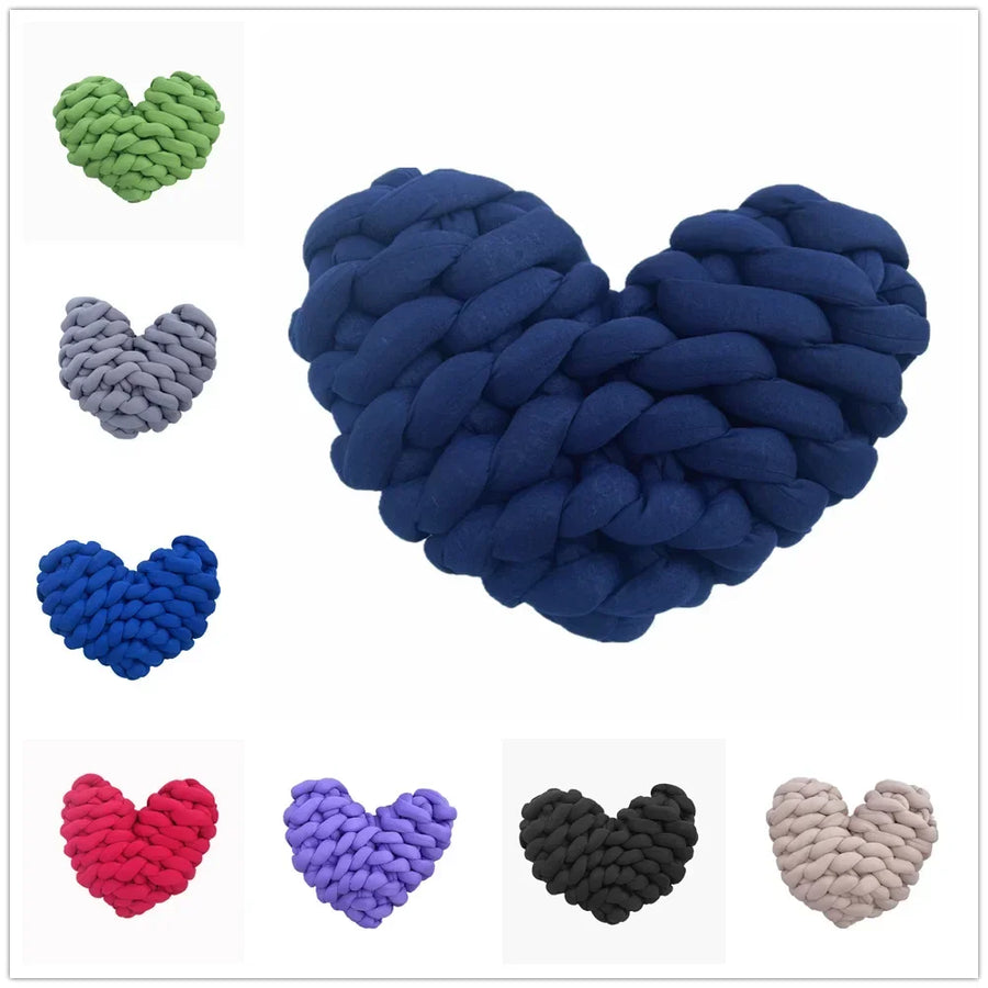 Chunky Heart Shaped Knot Throw Pillow - 100% Cotton Sofa & Office Cushion - Nordic Style Home Decor Gift for Girls by Baby Lamby at brixbailey.com