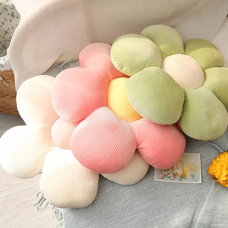 14 Inch Colorful Flower Plush Nursery Decor Pillow