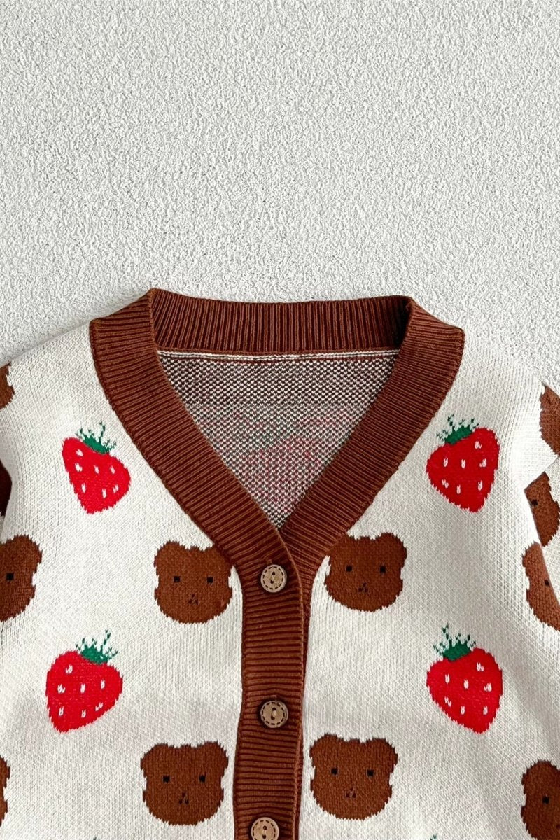 COZY Bear &amp; Strawberry Cardigan