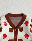 COZY Bear & Strawberry Cardigan