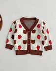 COZY Bear & Strawberry Cardigan
