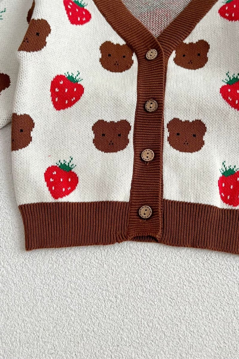 COZY Bear &amp; Strawberry Cardigan