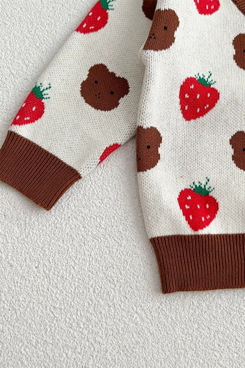 COZY Bear &amp; Strawberry Cardigan
