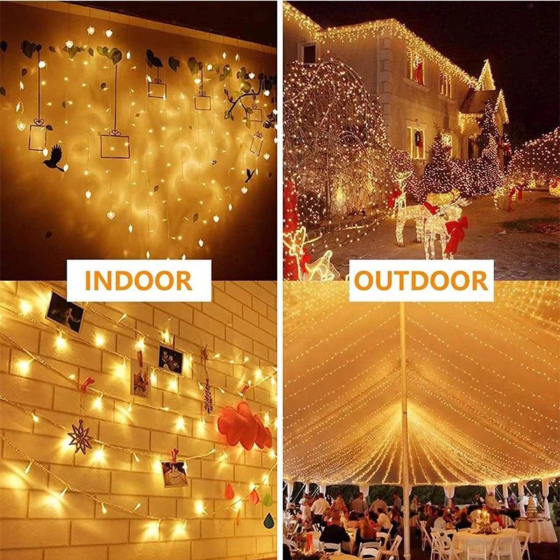 10M-100M Christmas Lights Outdoor LED Fairy String Lights