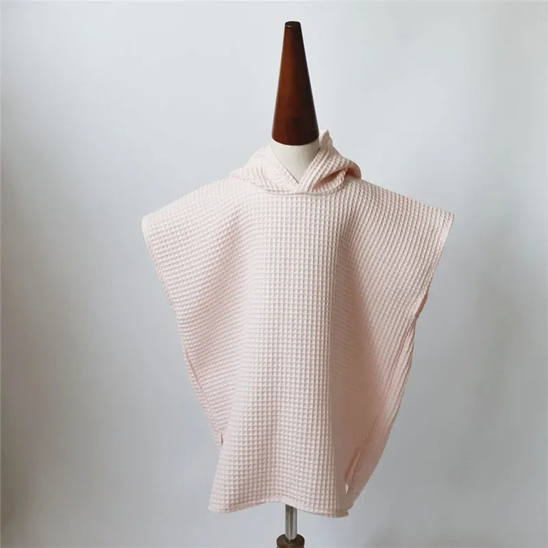 Cotton Waffle Hooded Baby Bath Towels