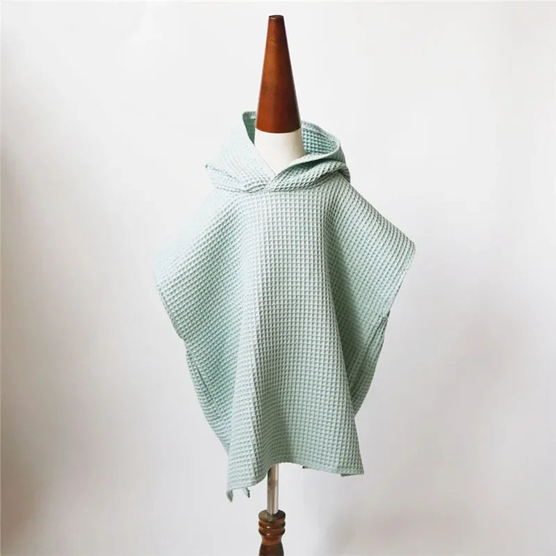 Cotton Waffle Hooded Baby Bath Towels