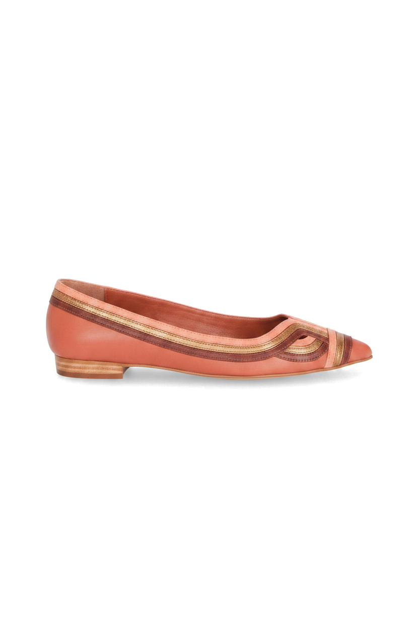 Begonia Caramel Leather Ballerinas – Pointed Toe Flats