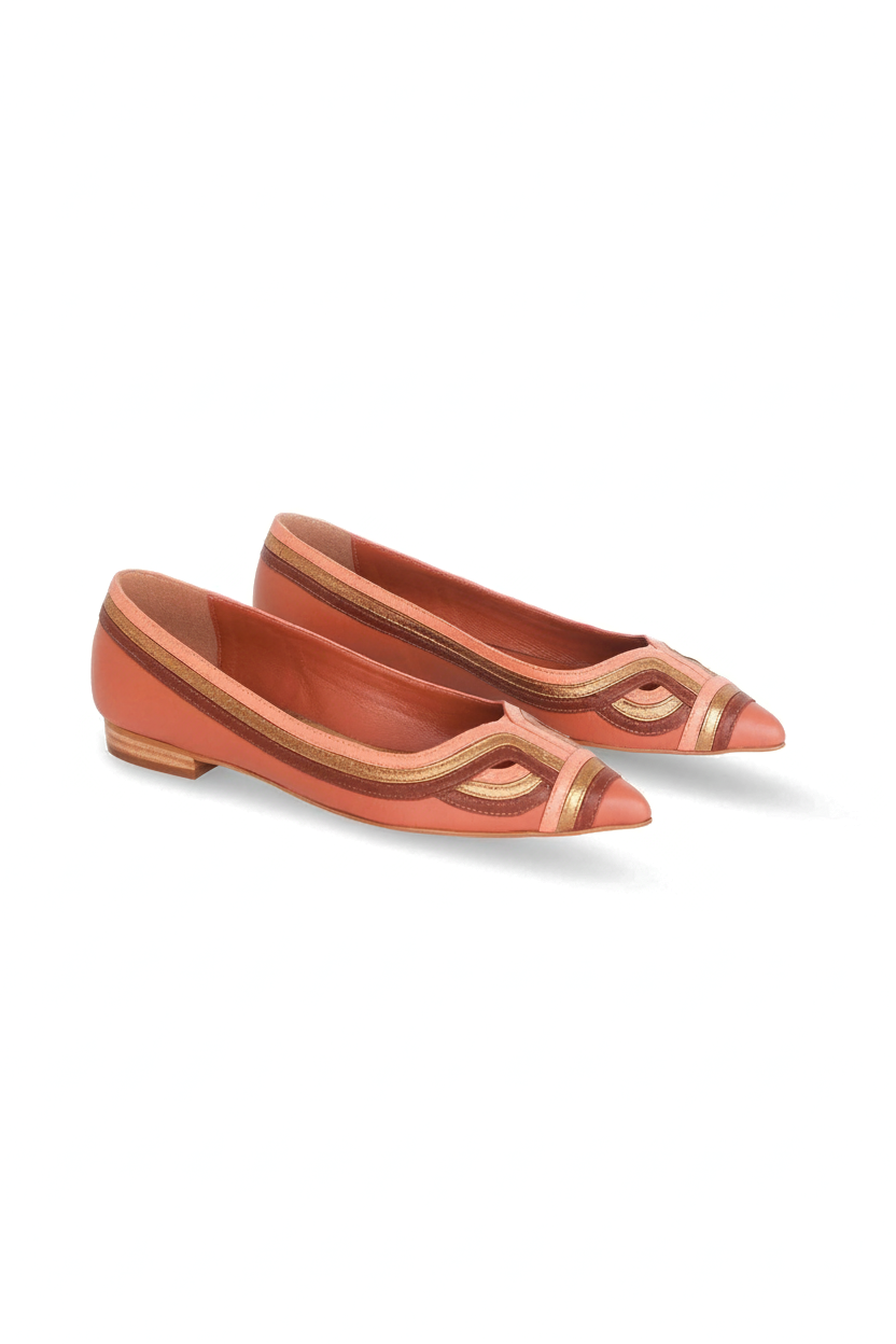 Begonia Caramel Leather Ballerinas – Pointed Toe Flats