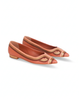 Begonia Caramel Leather Ballerinas – Pointed Toe Flats