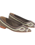 Begonia Olive Green Leather Ballerinas – Pointed Toe Flats