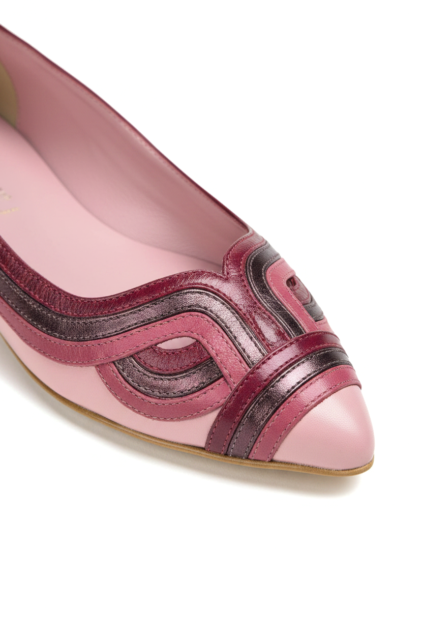 Begonia Pink Leather Ballerinas – Pointed Toe Flats