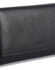 SADDLER PAULA Handmade Leather Trifold Purse – RFID Protected | 8 Card Slots, ID Window & Rear Zip Pocket | Gift Boxed