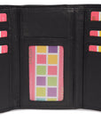 SADDLER PAULA Handmade Leather Trifold Purse – RFID Protected | 8 Card Slots, ID Window & Rear Zip Pocket | Gift Boxed