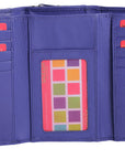 SADDLER PAULA Handmade Leather Trifold Purse – RFID Protected | 8 Card Slots, ID Window & Rear Zip Pocket | Gift Boxed