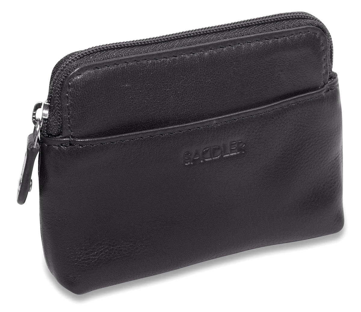 Compact Leather Zip-Top Purse "Pia" – Handmade by Saddler | RFID Protected &amp; Gift Boxed | Multi-Functional Card, Coin &amp; Key Holder