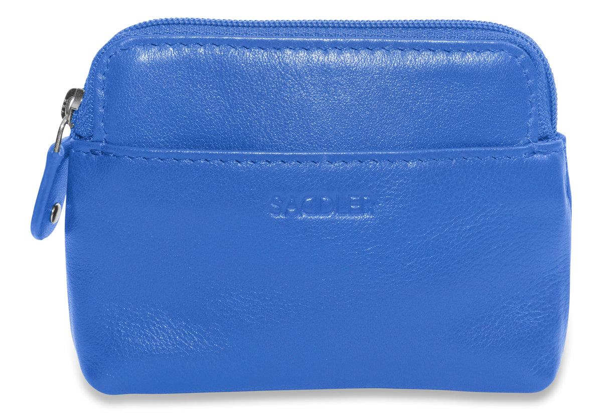 Compact Leather Zip-Top Purse "Pia" – Handmade by Saddler | RFID Protected &amp; Gift Boxed | Multi-Functional Card, Coin &amp; Key Holder