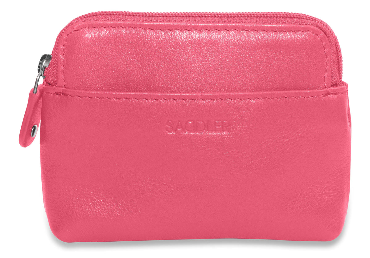 Compact Leather Zip-Top Purse "Pia" – Handmade by Saddler | RFID Protected & Gift Boxed | Multi-Functional Card, Coin & Key Holder
