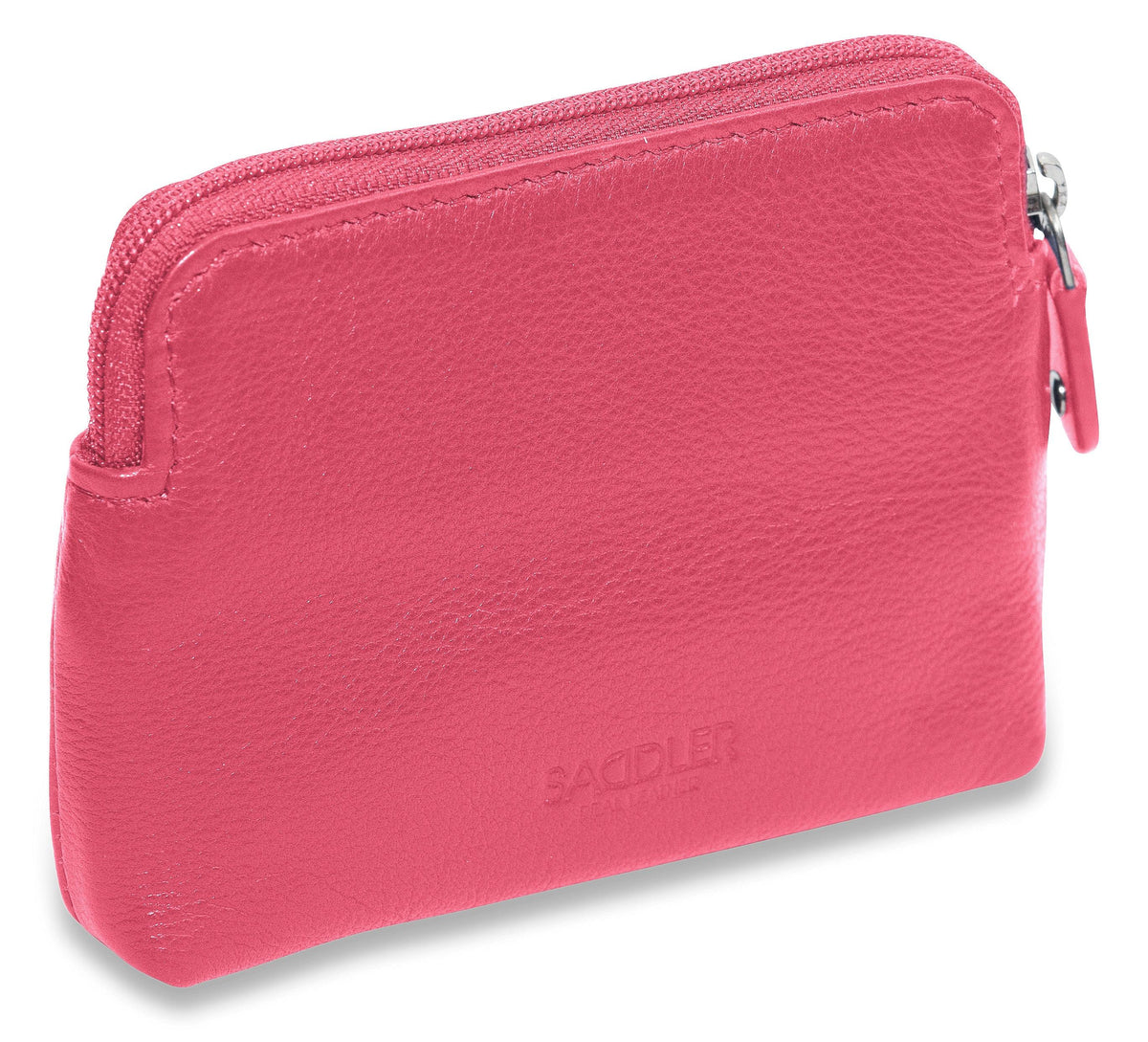 Compact Leather Zip-Top Purse "Pia" – Handmade by Saddler | RFID Protected &amp; Gift Boxed | Multi-Functional Card, Coin &amp; Key Holder