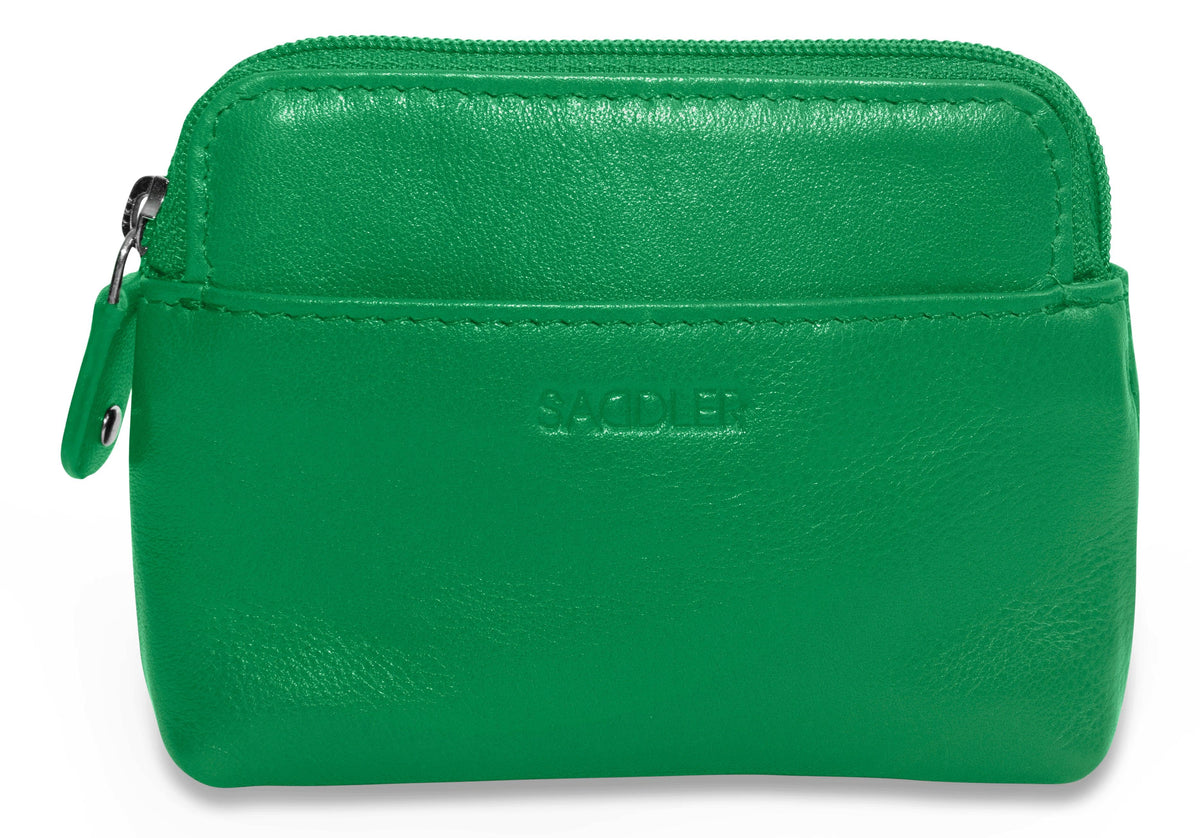 Compact Leather Zip-Top Purse "Pia" – Handmade by Saddler | RFID Protected &amp; Gift Boxed | Multi-Functional Card, Coin &amp; Key Holder