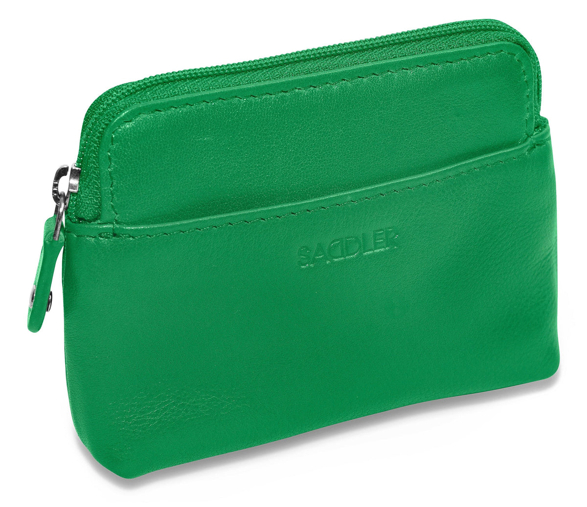 Compact Leather Zip-Top Purse "Pia" – Handmade by Saddler | RFID Protected &amp; Gift Boxed | Multi-Functional Card, Coin &amp; Key Holder