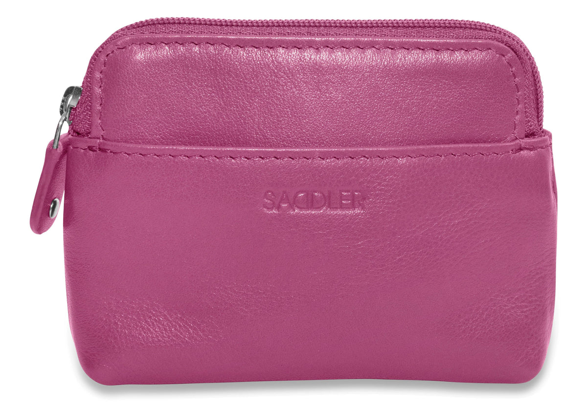 Compact Leather Zip-Top Purse "Pia" – Handmade by Saddler | RFID Protected &amp; Gift Boxed | Multi-Functional Card, Coin &amp; Key Holder