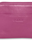Compact Leather Zip-Top Purse "Pia" – Handmade by Saddler | RFID Protected & Gift Boxed | Multi-Functional Card, Coin & Key Holder