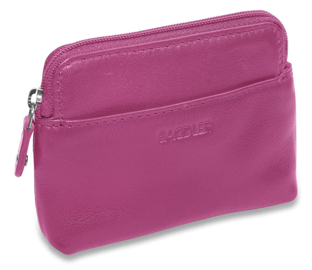 Compact Leather Zip-Top Purse "Pia" – Handmade by Saddler | RFID Protected &amp; Gift Boxed | Multi-Functional Card, Coin &amp; Key Holder