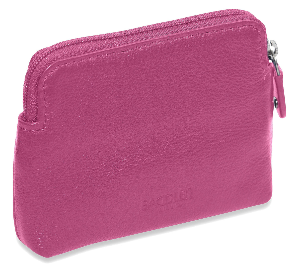 Compact Leather Zip-Top Purse "Pia" – Handmade by Saddler | RFID Protected &amp; Gift Boxed | Multi-Functional Card, Coin &amp; Key Holder