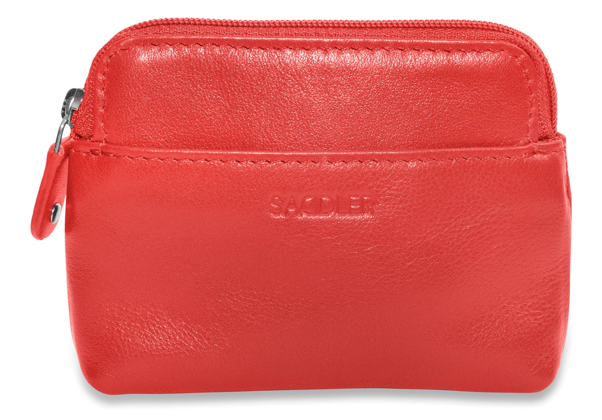 Compact Leather Zip-Top Purse "Pia" – Handmade by Saddler | RFID Protected &amp; Gift Boxed | Multi-Functional Card, Coin &amp; Key Holder