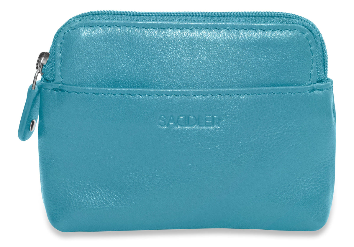 Compact Leather Zip-Top Purse "Pia" – Handmade by Saddler | RFID Protected &amp; Gift Boxed | Multi-Functional Card, Coin &amp; Key Holder